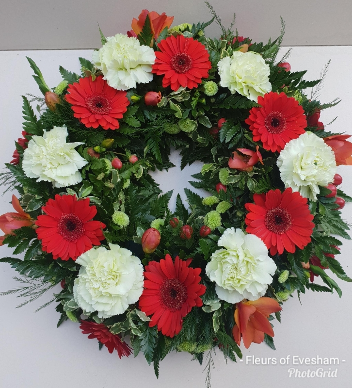 Classic Open Wreath   Germini & Carnations