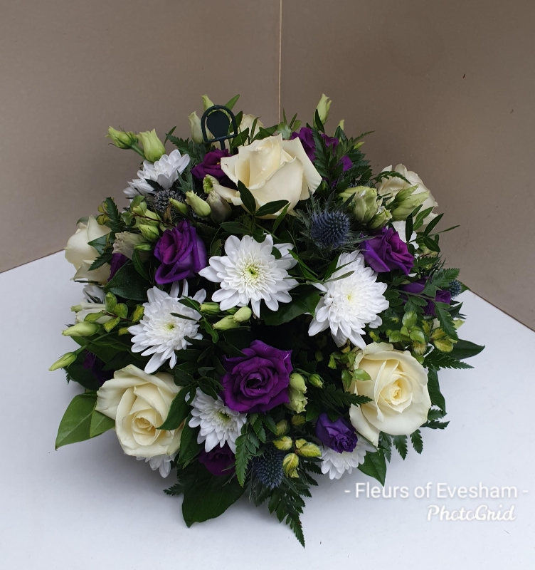 All Round Funeral Posy Rose & Lisianthus