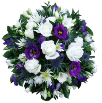 All Round Funeral Posy Rose & Lisianthus