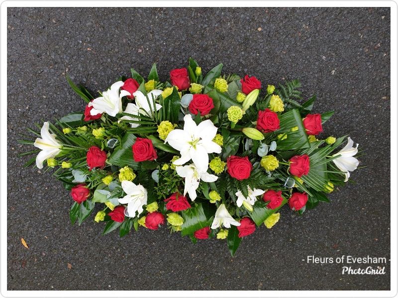 Rose and Lily Casket Spray