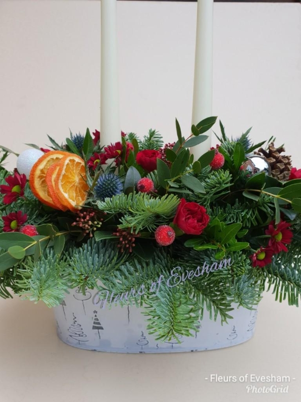 Christmas Tapered Candle Arrangement