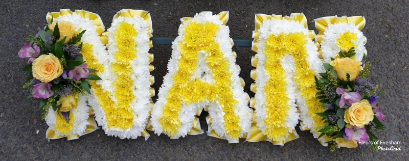 Letters Based with White and Yellow