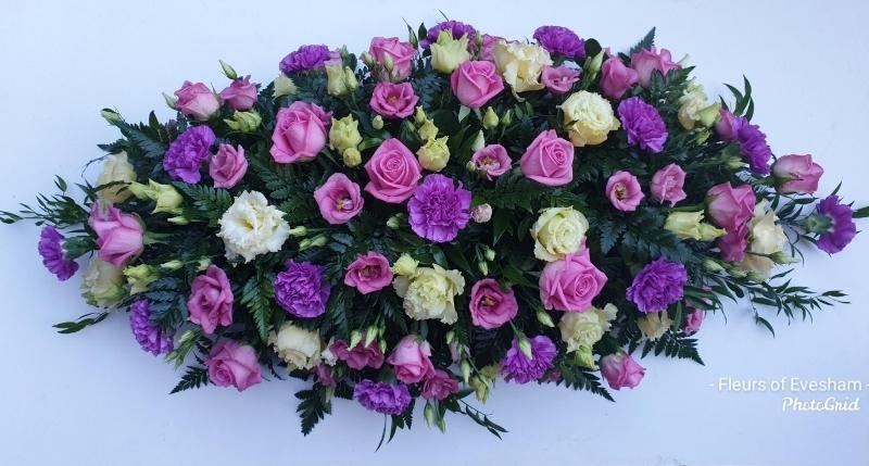 Rose, Carnation and Lisianthus Casket Spray