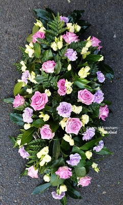 Rose, Carnation and Lisianthus Casket Spray