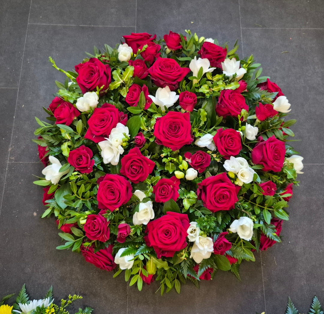 Red Rose and Freesia Posy