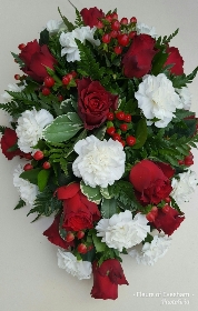Premium Red Rose Single Ended Funeral Spray
