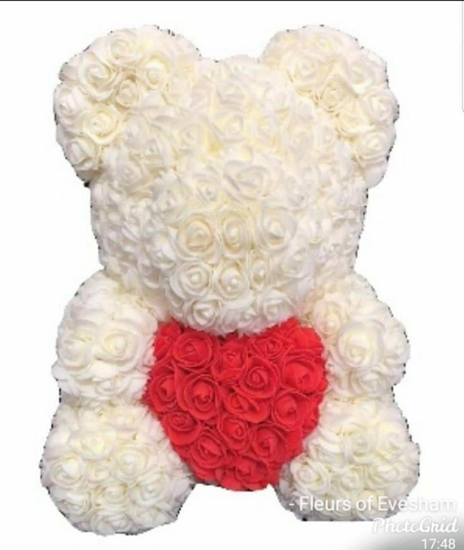 Rose Foam Teddy Bear   Boxed